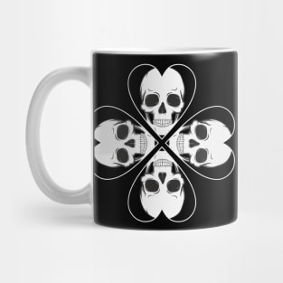 Skull four leaf heart clover birthday gift shirt 2 Mug